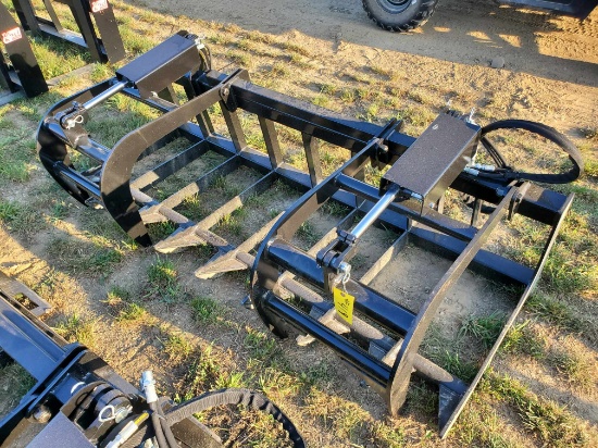 New JMR 78" Skid Steer Root Grapple Bucket With Hoses