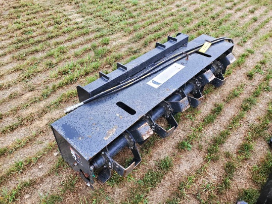Used JCT 72" Skid Steer Roto Tiller With Hoses And Couplers