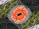 (2) 24X8.50-14 Kubota Front Tractor Tires And Wheels, (1) Tire Is Flat