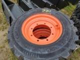 (4) New Forerunner 12-16.5   14 Ply Skid Steer Tires With 8 Bolt Wheels