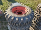 (4) New Fore Runner 12-16.5 14 Ply Skid Steer Tires On 8 Bolt Wheels