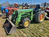 John Deere 1050 4WD Tractor With Model 75 Loader & John Deere Model 8 Backhoe