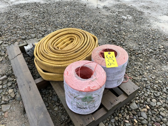 (2) Partial Rolls Of Baler Twine, (2) Rolls Of Firehose