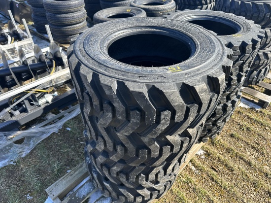 (4) New Montreal 12-16.5 14 Ply Skid Steer Tires