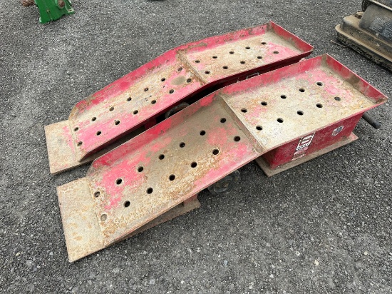 (2) Gray 10 Ton Portable Truck Ramps