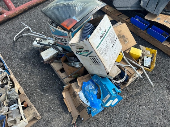 Pallet Of Miscellaneous Volvo Truck Parts, A/C Lines, Brake Adjusters, Etc.