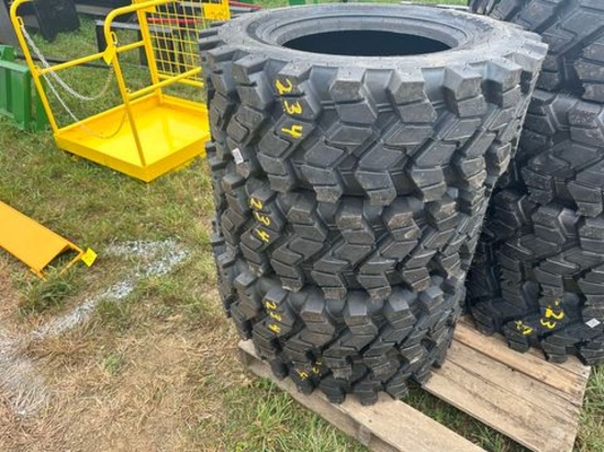 (4) New 10-16.5 12 Ply Skid Steer Tires
