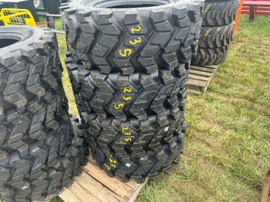 (4) New 12-16.5  14 Ply Skid Steer Tires