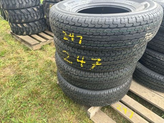 (4) New ST235/80R16 Load Range E Trailer Tires