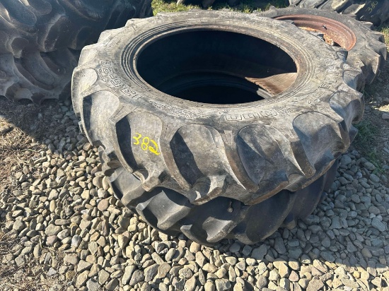 (2) 13.6 X 28 Non Matching Rear Tractor Tires