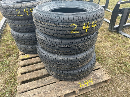 (4) New Roadglider ST205/75R15  Load Range D Trailer Tires