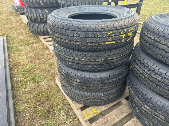 (4) New Roadglider ST205/75R15 Load Range D Trailer Tires