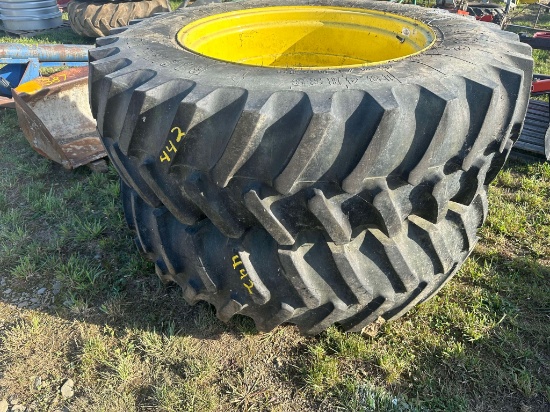 Pair 480/80R38 10 Bolt Axle Duals, 75% Tread
