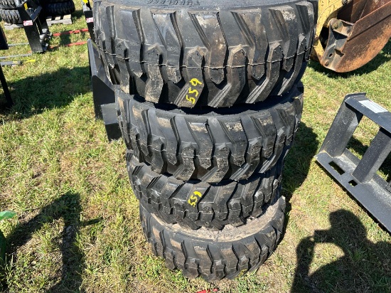 (4) New 12-16.5  14 Ply Skid Steer Tires