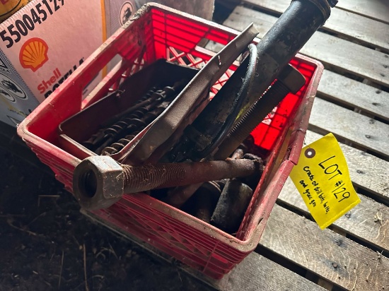 Crate Of Drill Bits, Bolts & Grease Gun