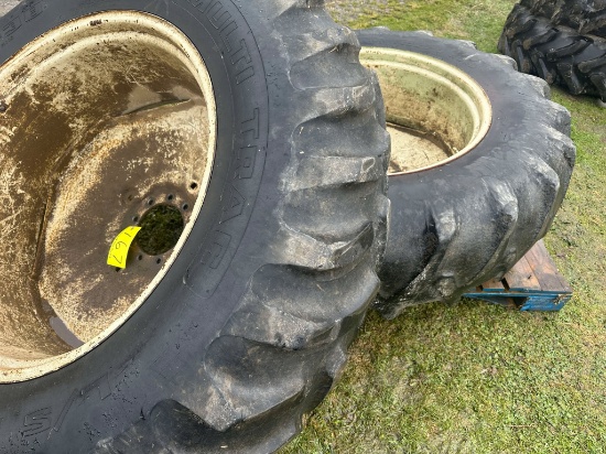 Pair 18.4 X 38  9 Bolt Axle Duals