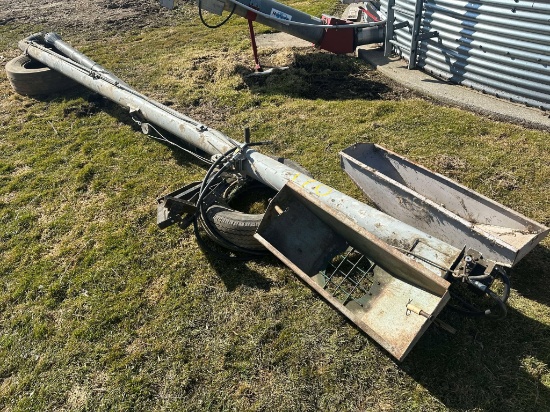 15’ Hydraulic Seed Auger With Hopper, Extendable Spout