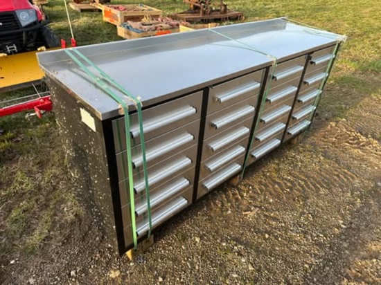 Steelman 7’  20 Drawer SS Top Work/Tool Bench