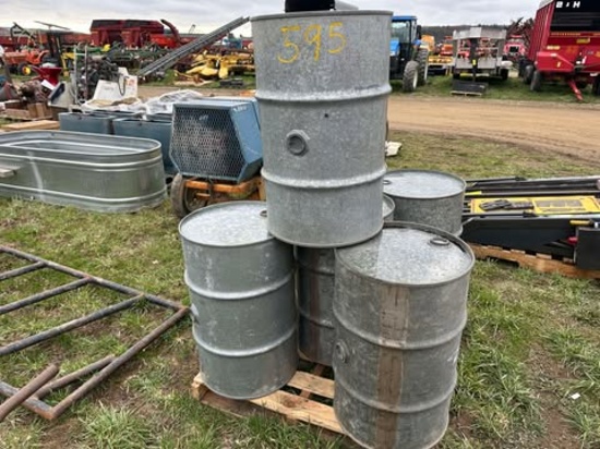 (6) Galvanized Sap Barrels