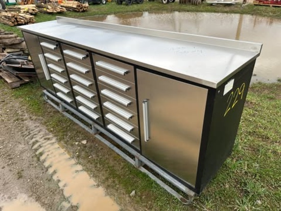 Steelman 10’ SS Finished 18 Drawer Toolbox