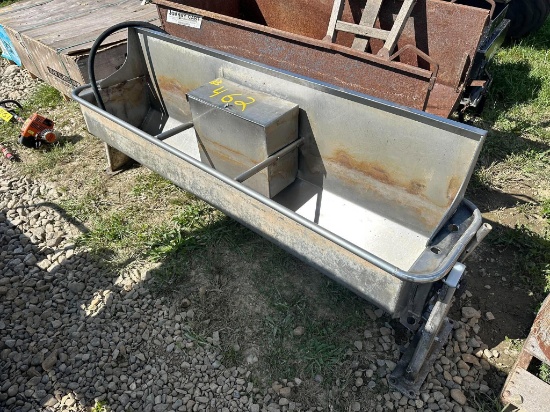 6’ Stainless Steel Dump Trough Cattle Waterer