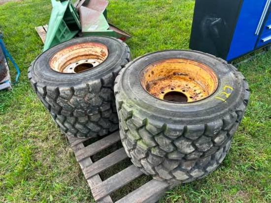 (4) Used 12-16.5 Skid Steer Tires