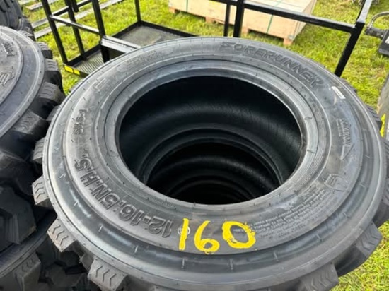 (4) New Forerunner 12-16.5 14 Ply Skid Steer Tires