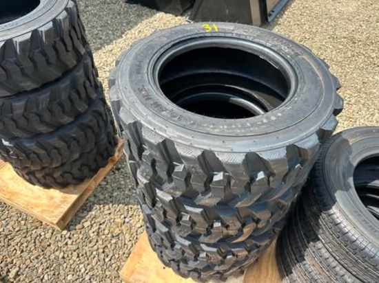 (4) New Forerunner 10-16.5 Twelve Ply Skid Steer Tires
