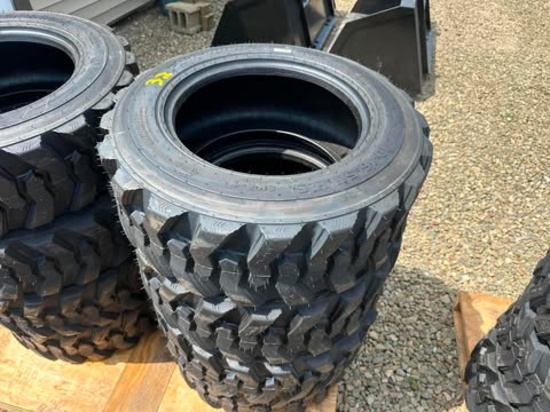 (4) New Forerunner 10-16.5 Twelve Ply Skid Steer Tires