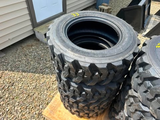 (4) New Forerunner 10-16.5 Twelve Ply Skid Steer Tires