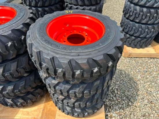 (4) New Forerunner 10-16.5 Twelve Ply Skid Steer Tires