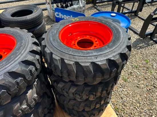 (4) New Forerunner 10-16.5 Twelve Ply Skid Steer Tires