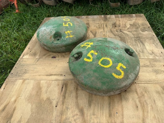 Pair Of John Deere M Front Tractor Wheel Weights
