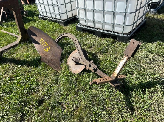 Three Point Hitch Single Bottom Plow With Coulter
