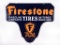 Firestone Tires Double Sided Porcelain Diecut Sign TAC 9