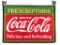 NOS Drink Coca-Cola Prescriptions Double Sided Porcelain Sign & Original Hanger (Coke) TAC 9.5