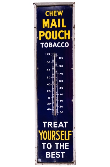 Mail Pouch Tobacco Treat Yourself to the Best Porcelain Thermometer in Original Frame TAC 9+