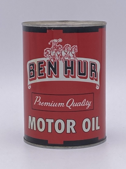 Full 1 Quart Can Ben Hur Motor Oil w/Logo TAC 9.0