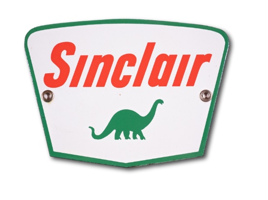 Sinclair Dino Car Door Plate Single Sided Porcelain Sign TAC 9.75