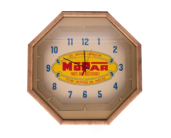 Mopar Parts & Accessories Octagon Clock w/ Oak Frame
