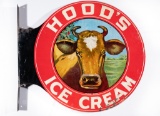 Hood's Ice Cream Metal Flange Diecut Sign TAC 9 & 8.5