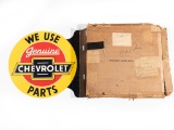 New In Box NOS We Use Genuine Chevrolet Parts Metal Flange Sign TAC 9.75