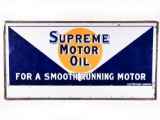 Gulf Supreme Motor Oil For A Smooth Running Motor SS Porcelain w/ Original Frame & Privilege Panel 9