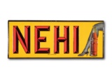 Nehi Soda with Lady's Leg & Bottle Single Sided Embossed Tin Sign TAC 8.75