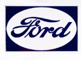 Reverse Color Ford in Oval Single Sided Porcelain Sign TAC 9.25