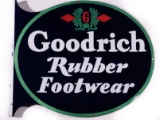 Goodrich Rubber Footwear Double Sided Porcelain Flange Sign TAC 9 & 8.75