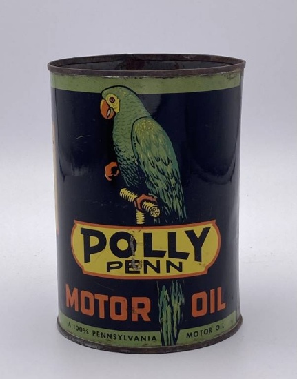 Polly Penn Motor Oil w/ Logo 1 Quart Metal Can TAC 8.9 & 8.25