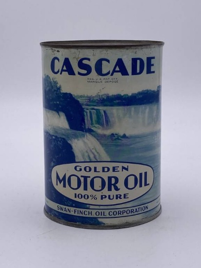 Full 1 Quart Cascade Golden Motor Oil Can TAC 8