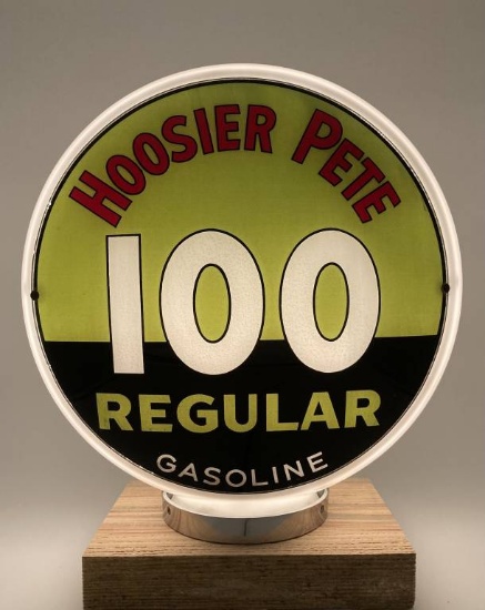 Rare Circa 1940's Hoosier Pete 100 Regular Gas Pump Globe