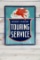 Socony-Vacuum Touring Service w/ Pegasus Single Sided Tin Embossed Metal Sign TAC 7.25